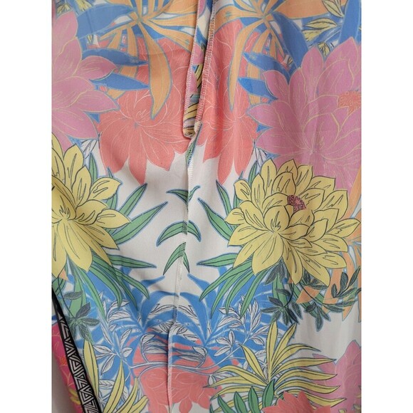 Free Market Tropical Floral Print Kimono Duster Cardigan Size L Vibrant Beach - Picture 6 of 9